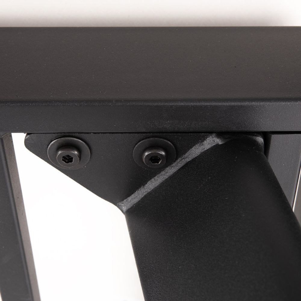 Autronic Jedálenský stôl 120+30+30x80 cm, keramická doska sivý mramor, kov, čierny matný lak HT-405M WT